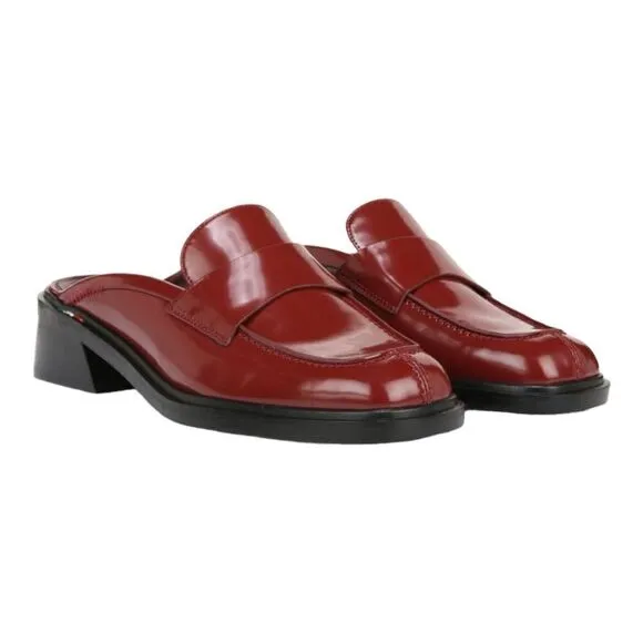 Franco Sarto Women’s Georgie Square Toe Mules in the Size 9M in Claret Color