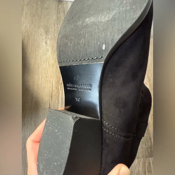 Freda Salvador Suede Boots Pointed Toe Dressy Ankle Booties Heels Black Size 10