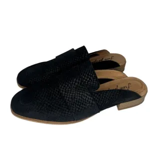 Free People At Ease Snakeskin Suede Leather Slip On Mules