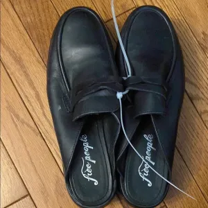 Free People Black Leather Mules Comfortable Slip-On Design