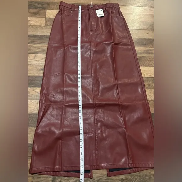 Free People City Slicker Vegan Maxi Skirt