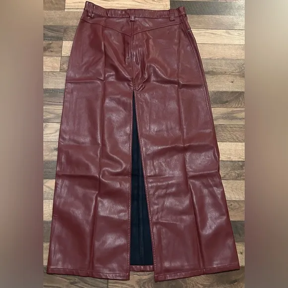 Free People City Slicker Vegan Maxi Skirt
