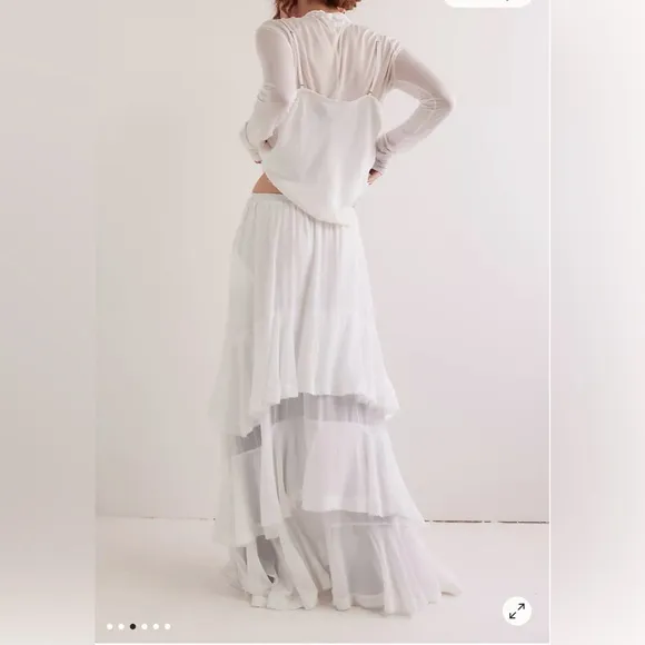 Free People Clementine Maxi Skirt in Ivory (white) Size S. NWT