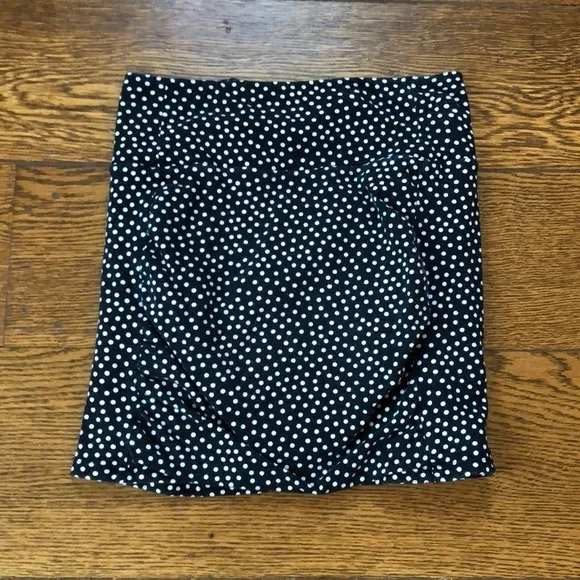 Free People High Waist Scrunch Mini Skirt Dots XS
