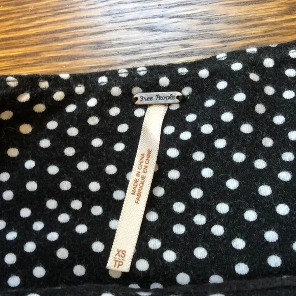 Free People High Waist Scrunch Mini Skirt Dots XS