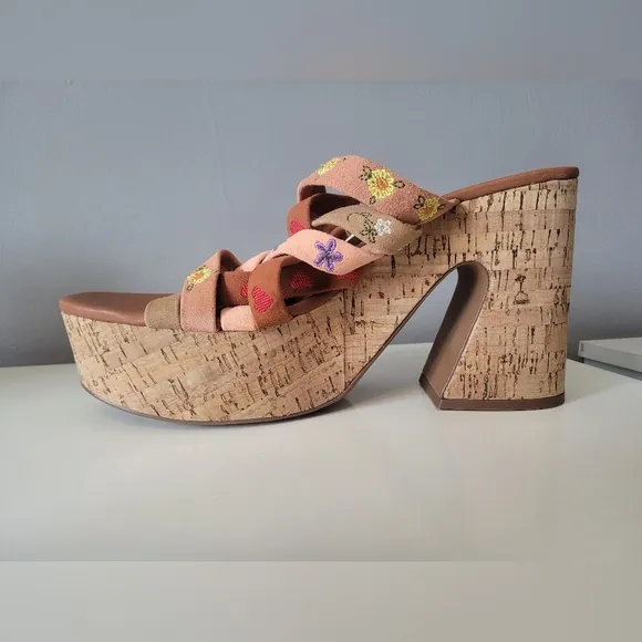 Free People Lisbon Platform Mules, BNWT, Size 41