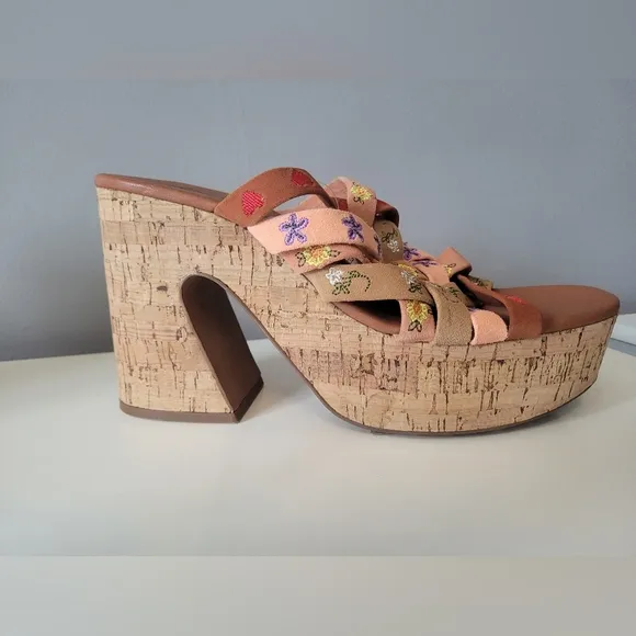 Free People Lisbon Platform Mules, BNWT, Size 41