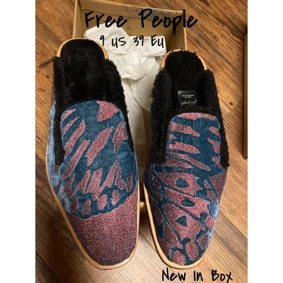 Free People Mules Shoe Butterfly Effect Size 9 US 39 EU Red New In Box
