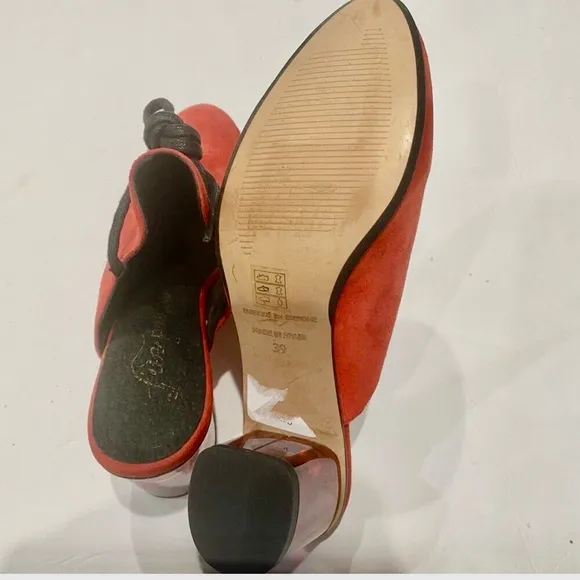 Free People Sparkler Ankle Wrap Mules Red Suede