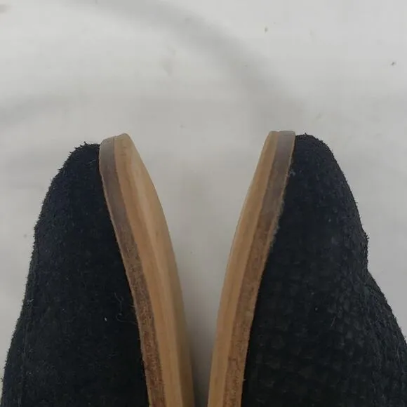 FREE PEOPLE SUEDE SLIP ON MULES made in ITALY size 38 BLACK