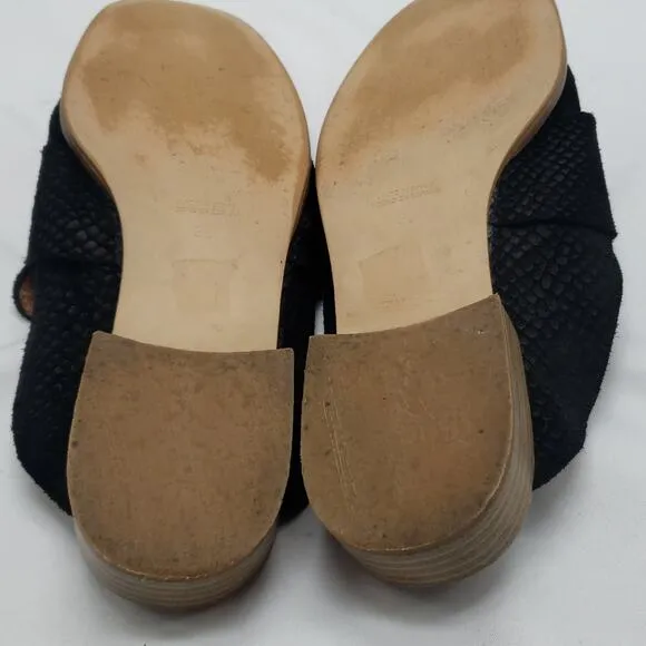 FREE PEOPLE SUEDE SLIP ON MULES made in ITALY size 38 BLACK