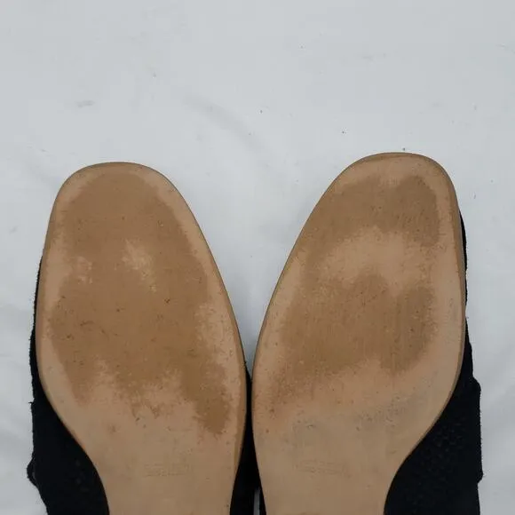 FREE PEOPLE SUEDE SLIP ON MULES made in ITALY size 38 BLACK