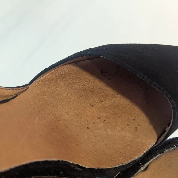 Free People X Jeffrey Campbell 7 Meridian Black Suede D'orsay Heels Luxury Boho