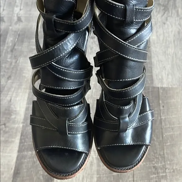Freebird By Steven Claw Leather Strappy Heels