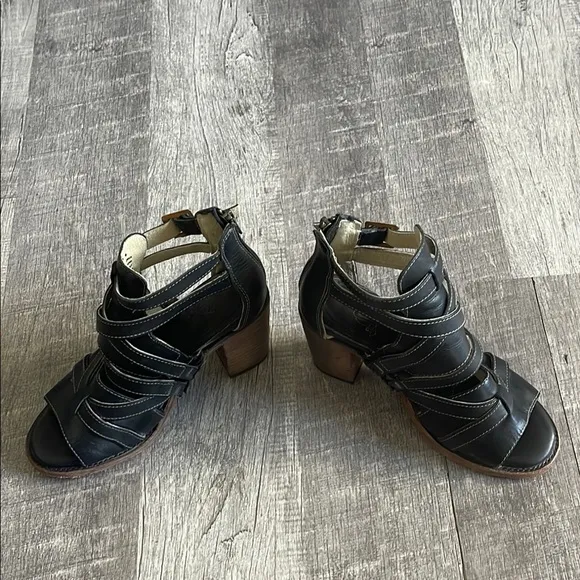 Freebird By Steven Claw Leather Strappy Heels