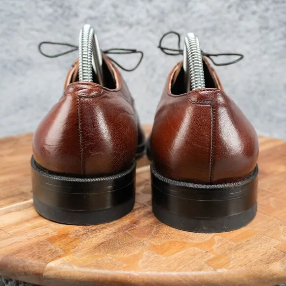 FREEMAN Dark Brown Free-Flex Oxfords Apron Toe Lace-Up Men's 7.5 E