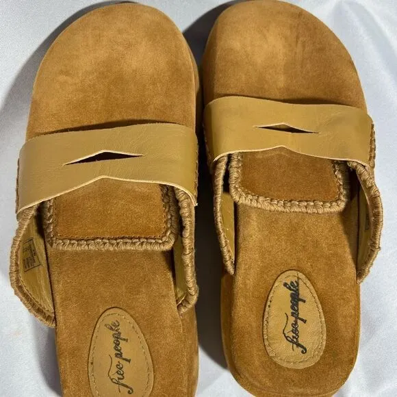 FREE PEOPLE MULHOLLAND MULES NEW IN BEIGE SIZE 39.5