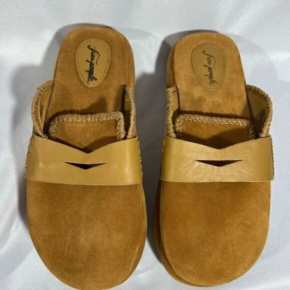 FREE PEOPLE MULHOLLAND MULES NEW IN BEIGE SIZE 39.5