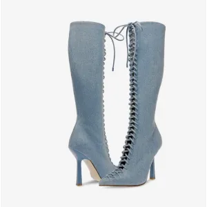 front lace-up closure with side zippered closure for easy on and off.