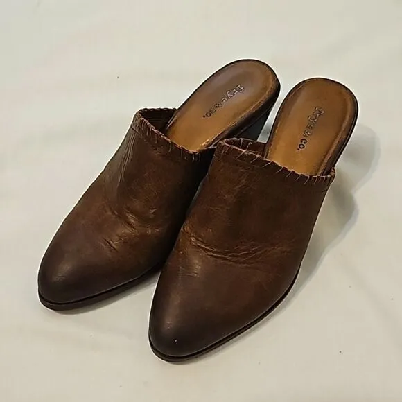 Frye &amp; co. Leather Open Back Mules Cody Cognac size 6M