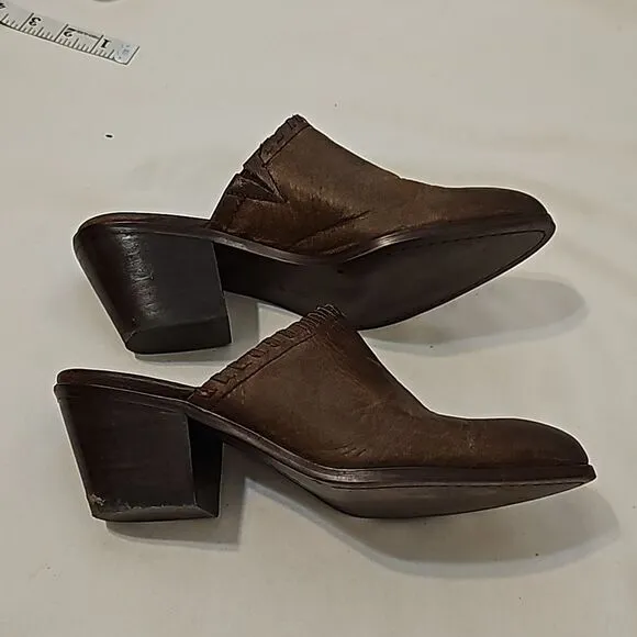 Frye &amp; co. Leather Open Back Mules Cody Cognac size 6M