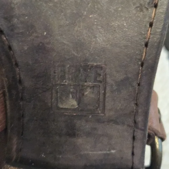 Frye Belted Harness Leather Distressed Booties Mules Clogs