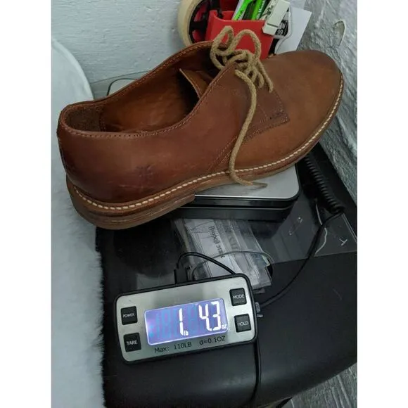 Frye James Crepe Brown Leather Plain Toe Oxfords Mens Size 8.5