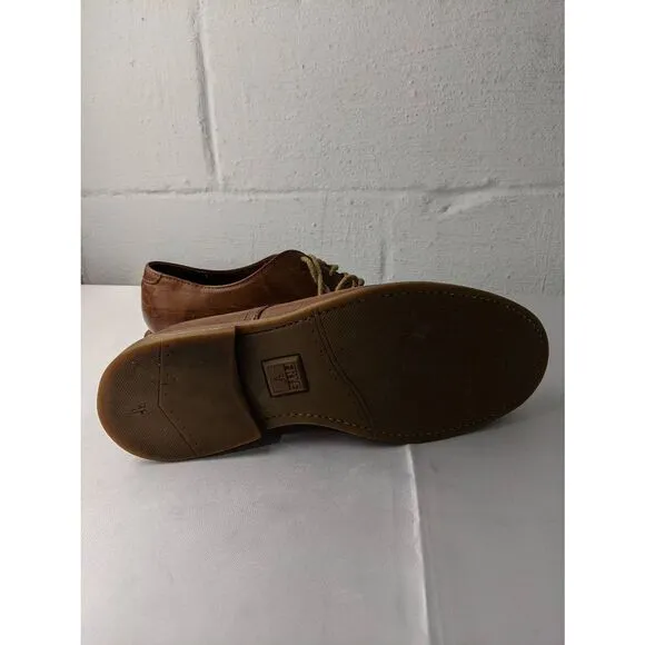 Frye James Crepe Brown Leather Plain Toe Oxfords Mens Size 8.5
