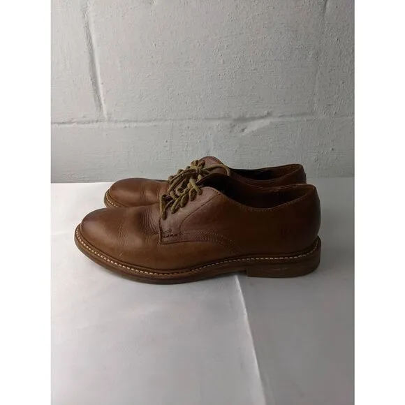Frye James Crepe Brown Leather Plain Toe Oxfords Mens Size 8.5