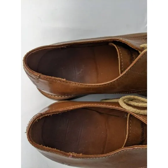 Frye James Crepe Brown Leather Plain Toe Oxfords Mens Size 8.5