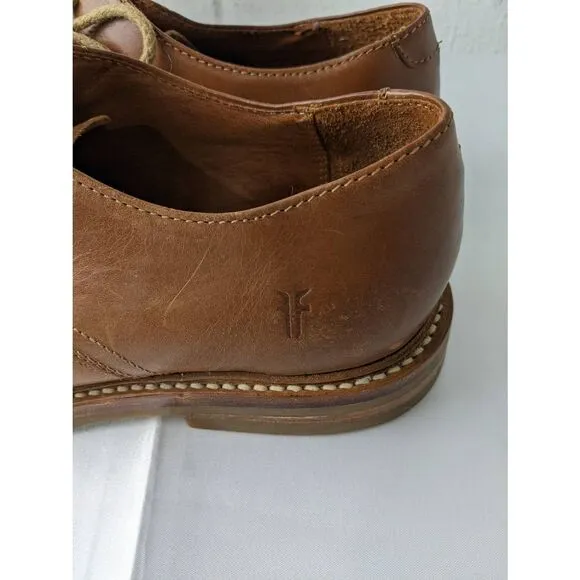 Frye James Crepe Brown Leather Plain Toe Oxfords Mens Size 8.5