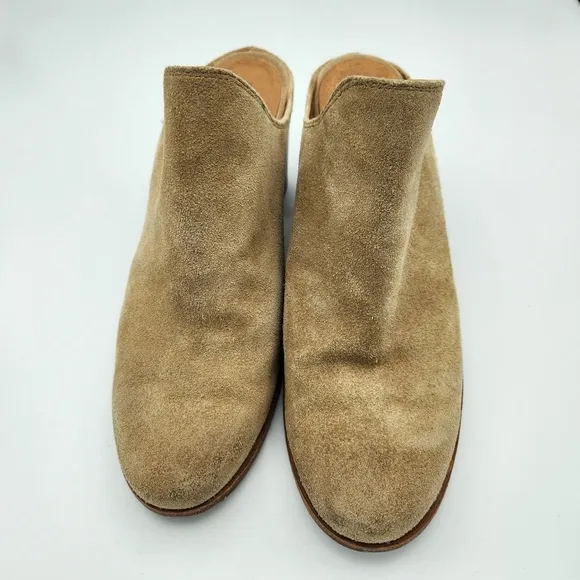 Frye Naomi Heeled Mules Tan Suede Size 7.5
