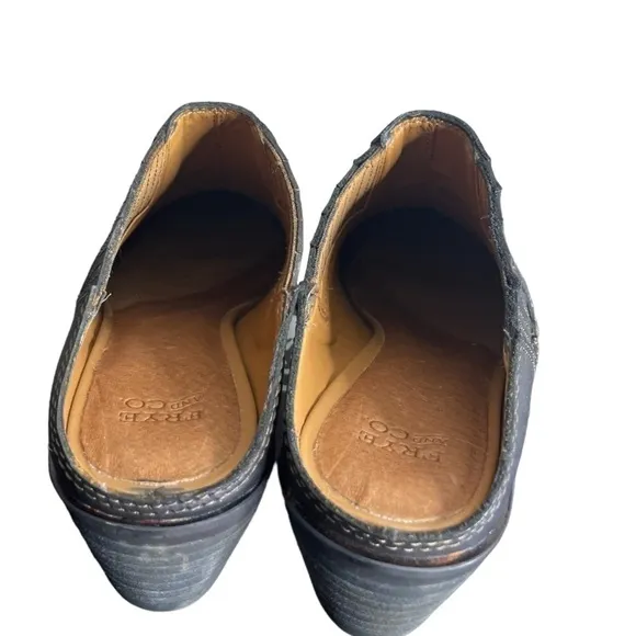 Frye Roxie Slip-On Leather Block Heel Mules – Size 6