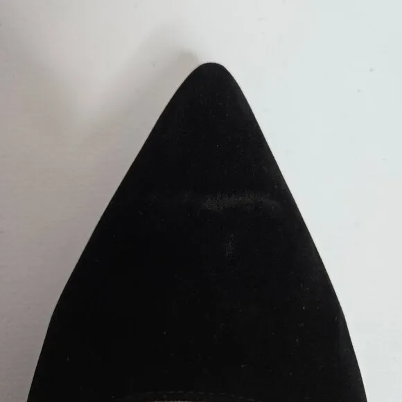 FSJ Black Vegan Faux Suede Pumps Heels Shoes Sz 12