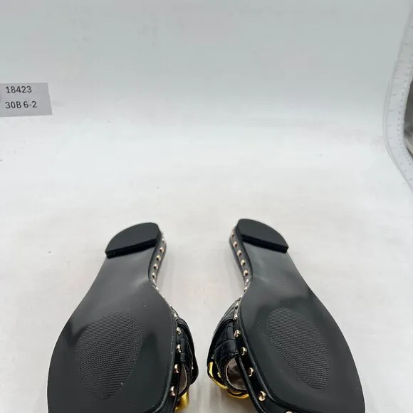 FSJ Women Sexy Square Open Toe Comfortable Flat Thick Sole Cushion Sandals Black