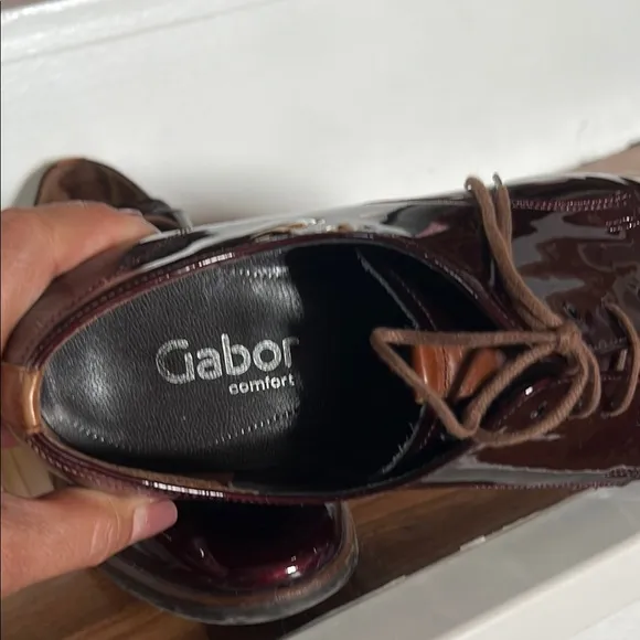 Gabor Men Brown Patent Leather Oxfords SIZE 5.5