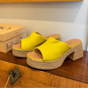 GAIMO Kala Jute Wide Heeled Leather Clogs - Taxi