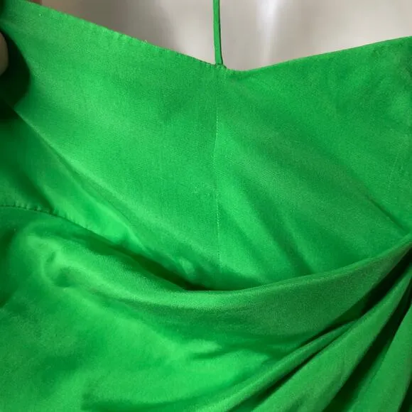 GAUGE81 Shiroi open-back wrap-effect silk mini dress in green sz S