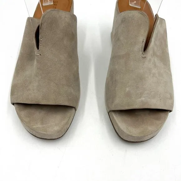 Gentle Souls by Kenneth Cole Gisele 65 Suede Mules Gray Leather