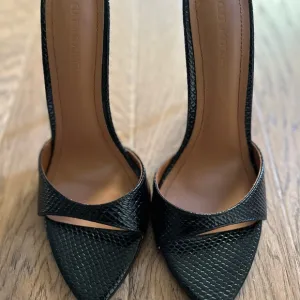 Gia Black Reptile Vegan Mules Size 8.5