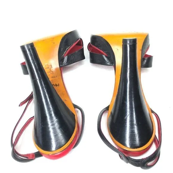 Giancarlo Paoli Black Ankle Strap Heels 40 NWOT