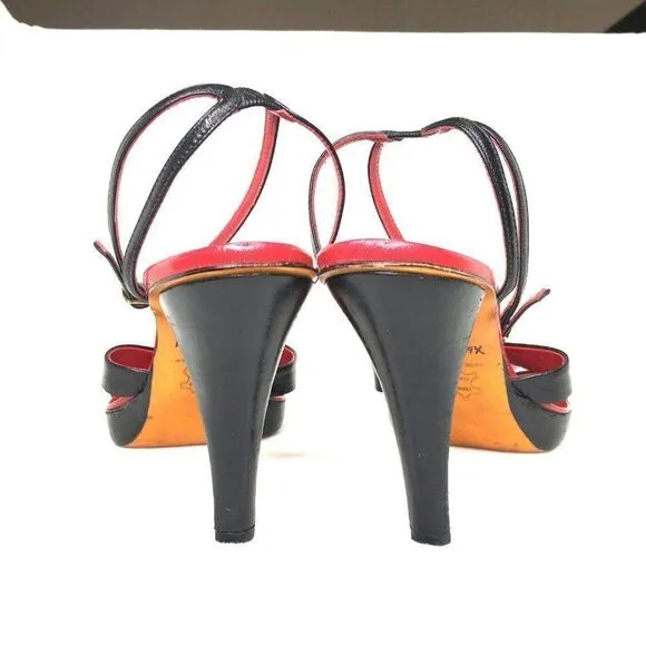 Giancarlo Paoli Black Ankle Strap Heels 40 NWOT