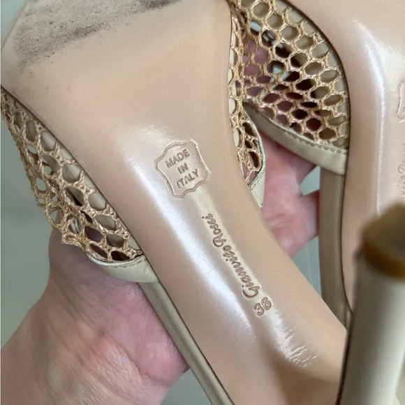 Gianvito Rossi mesh-panel Alisia leather mules Size US 5.5 / EU 36