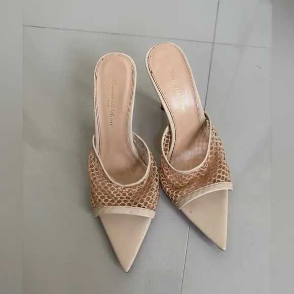 Gianvito Rossi mesh-panel Alisia leather mules Size US 5.5 / EU 36