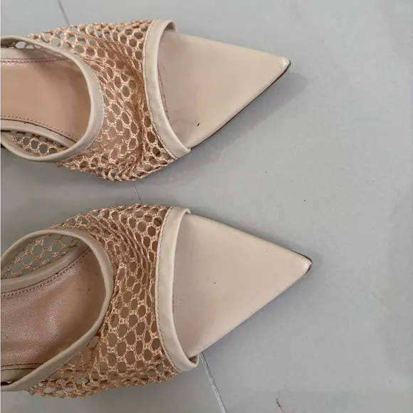 Gianvito Rossi mesh-panel Alisia leather mules Size US 5.5 / EU 36