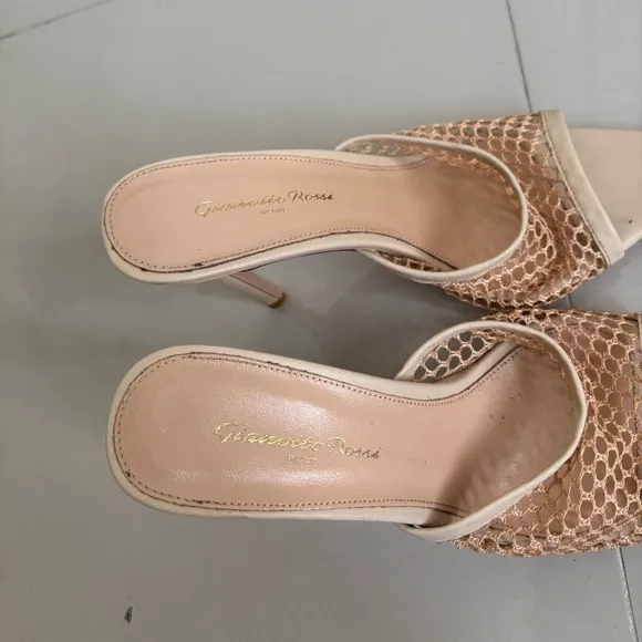 Gianvito Rossi mesh-panel Alisia leather mules Size US 5.5 / EU 36
