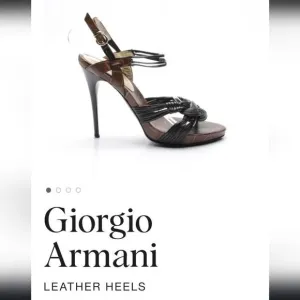 Giorgio Armani Strappy Woven Leather Heels