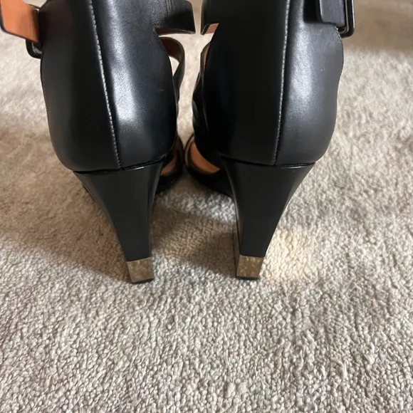 Givenchy Black Strappy Heels with Chunky Heel