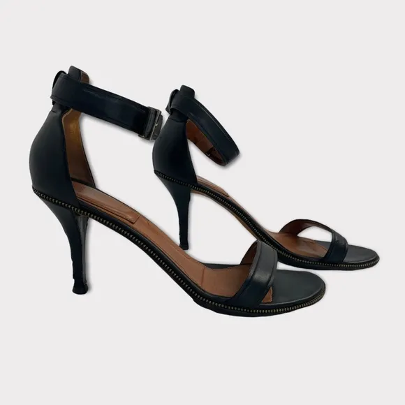 Givenchy Black‎ Zipper Trim Heels