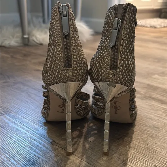 Gold Strappy Heels with Rhinestones